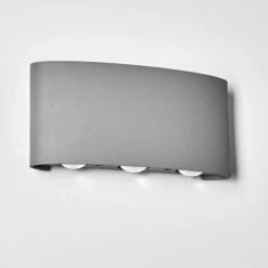 Abaiang Applique murale d'extérieur LED Argenté, 6 lumières