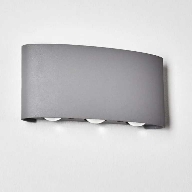 Abaiang Applique murale d'extérieur LED Argenté, 6 lumières