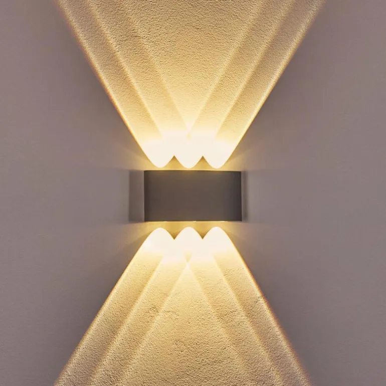 Abaiang Applique murale d'extérieur LED Argenté, 6 lumières