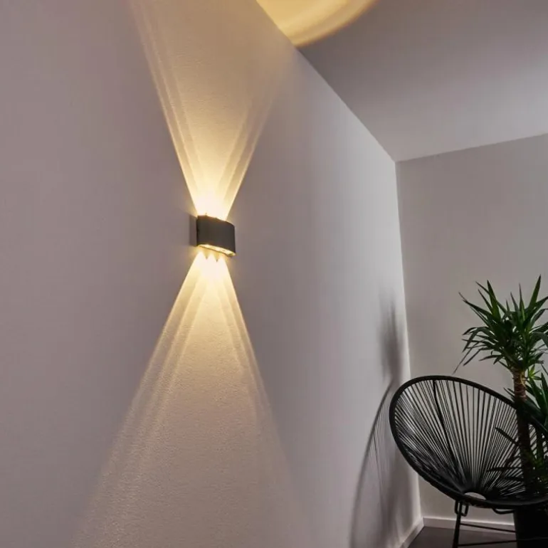 Abaiang Applique murale d'extérieur LED Argenté, 6 lumières