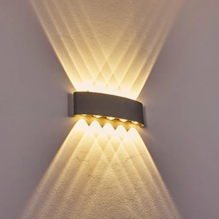 Abaiang Applique murale d'extérieur LED Argenté, 10 lumières