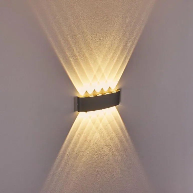 Abaiang Applique murale d'extérieur LED Argenté, 10 lumières