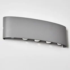 Abaiang Applique murale d'extérieur LED Argenté, 10 lumières