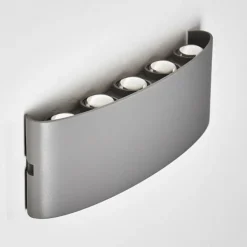 Abaiang Applique murale d'extérieur LED Argenté, 10 lumières