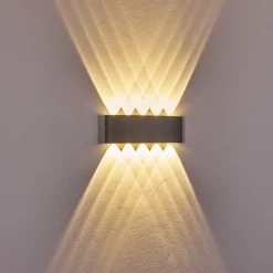 Abaiang Applique murale d'extérieur LED Argenté, 10 lumières