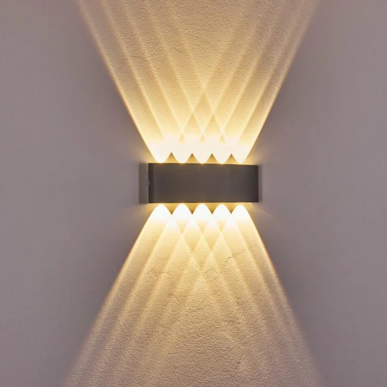 Abaiang Applique murale d'extérieur LED Argenté, 10 lumières
