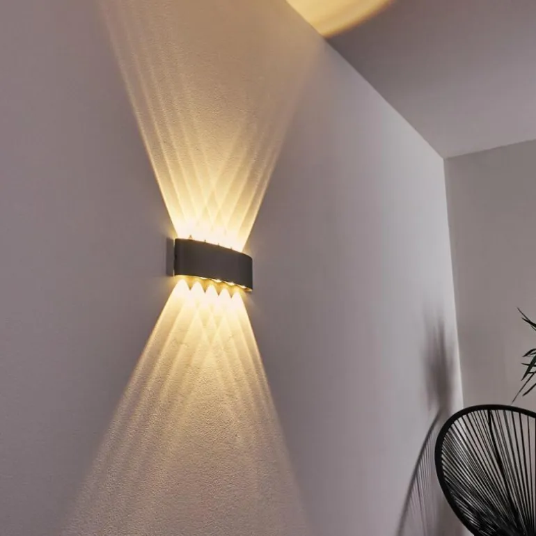Abaiang Applique murale d'extérieur LED Argenté, 10 lumières