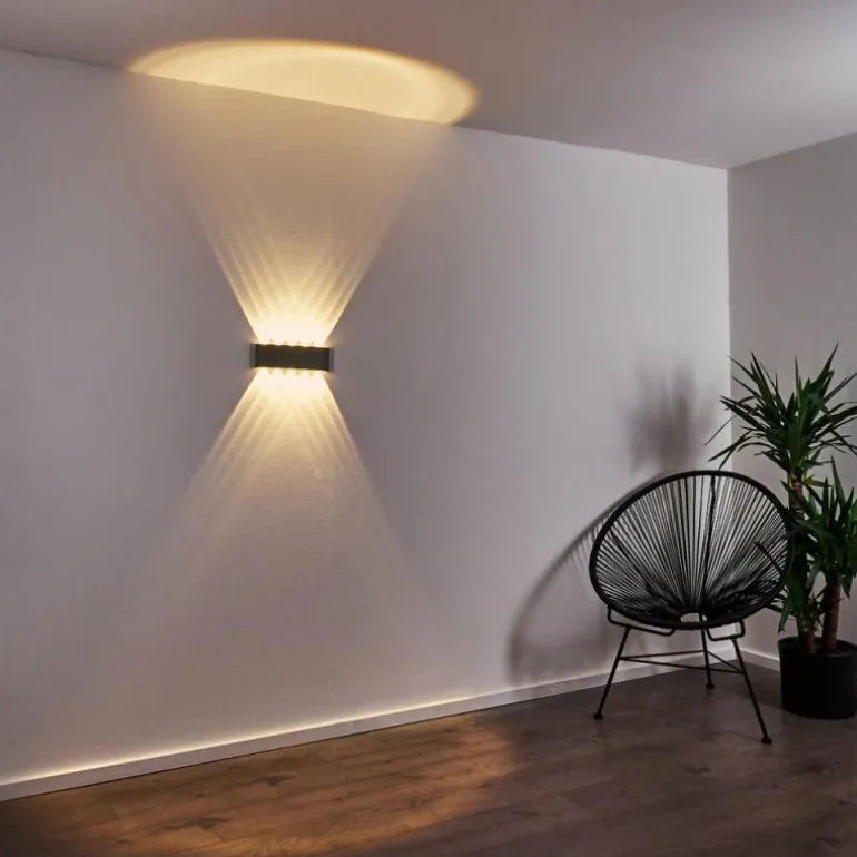 Abaiang Applique murale d'extérieur LED Argenté, 10 lumières