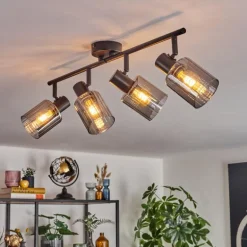Aggebo Plafonnier Noir, 4 lumières