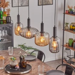 Alcofra Suspension Noir, 4 lumières