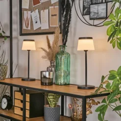 Algeraz Lampe de table d'extérieur, Lampe à poser LED Noir, 1 lumière