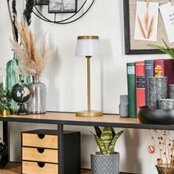Algeraz Lampe de table d'extérieur, Lampe à poser LED Beige, 1 lumière