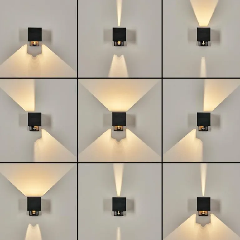 Almodofa Lampe murale d´extérieur, Luminaire Up & Down Noir, 1 lumière, Détecteur de mouvement