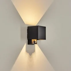 Almodofa Lampe murale d´extérieur, Luminaire Up & Down Noir, 1 lumière, Détecteur de mouvement