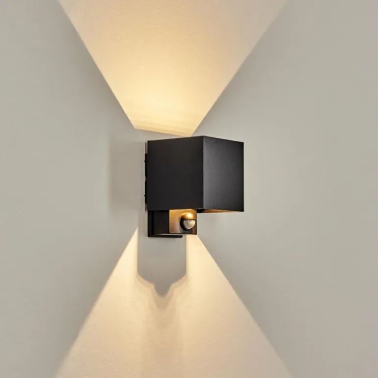 Almodofa Lampe murale d´extérieur, Luminaire Up & Down Noir, 1 lumière, Détecteur de mouvement