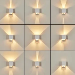 Almodofa Lampe murale d´extérieur, Luminaire Up & Down Blanc, 1 lumière, Détecteur de mouvement