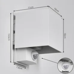 Almodofa Lampe murale d´extérieur, Luminaire Up & Down Blanc, 1 lumière, Détecteur de mouvement