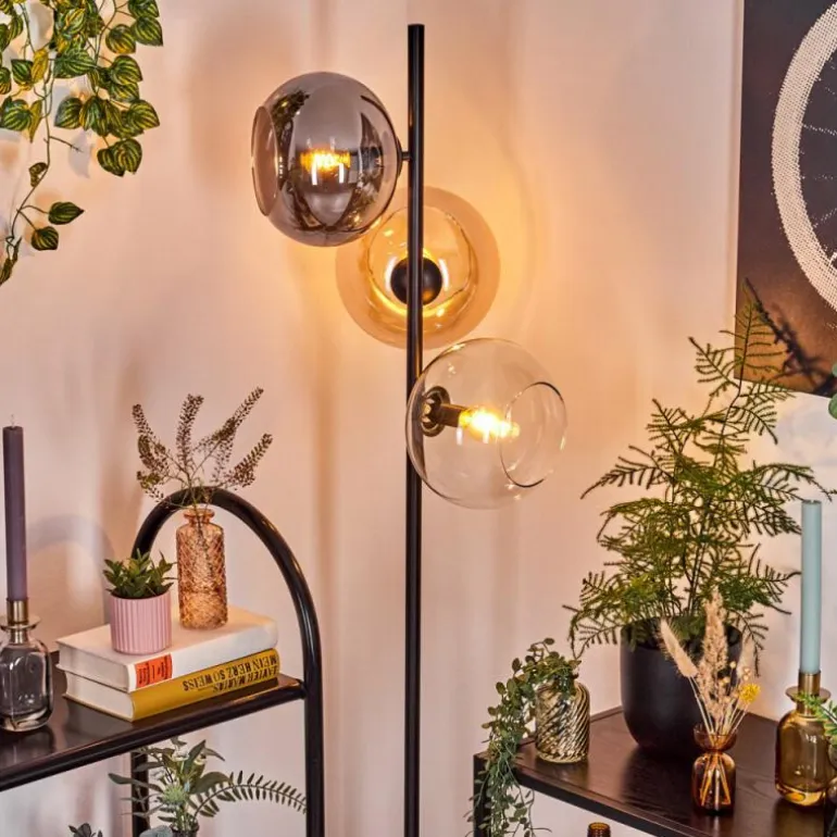 Apedo Lampadaire Ambre, Clair, Fumé, 3 lumières