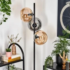 Apedo Lampadaire Ambre, Fumé, 3 lumières