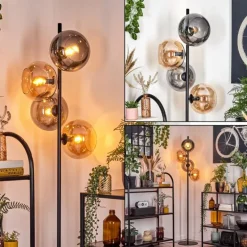 Apedo Lampadaire Ambre, Fumé, 4 lumières