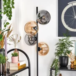 Apedo Lampadaire Ambre, Fumé, 4 lumières