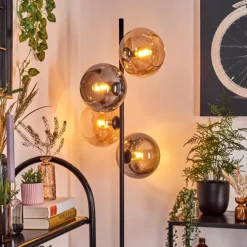 Apedo Lampadaire Ambre, Fumé, 4 lumières