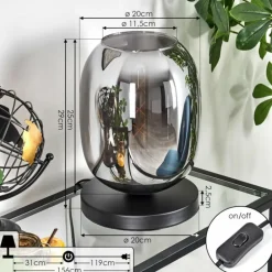 Apedo Lampe à poser Noir, 1 lumière