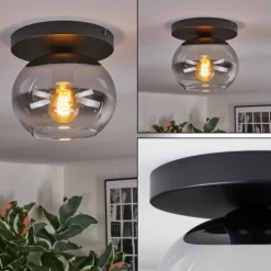 Apedo Plafonnier, Boule lumineuse Clair, Fumé, 1 lumière