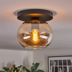 Apedo Plafonnier, Boule lumineuse Ambre, 1 lumière