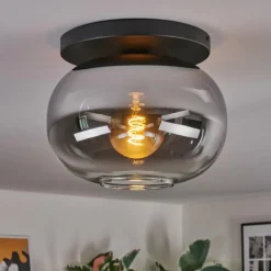 Apedo Plafonnier, Boule lumineuse Clair, Fumé, 1 lumière
