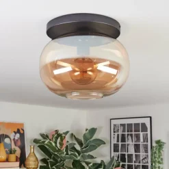 Apedo Plafonnier, Boule lumineuse Ambre, 1 lumière
