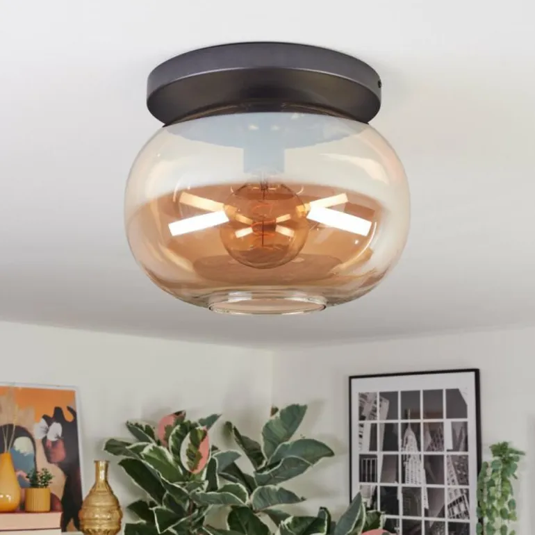 Apedo Plafonnier, Boule lumineuse Ambre, 1 lumière