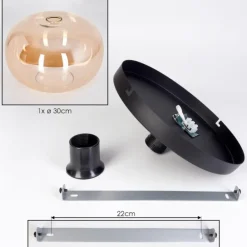 Apedo Plafonnier, Boule lumineuse Ambre, 1 lumière