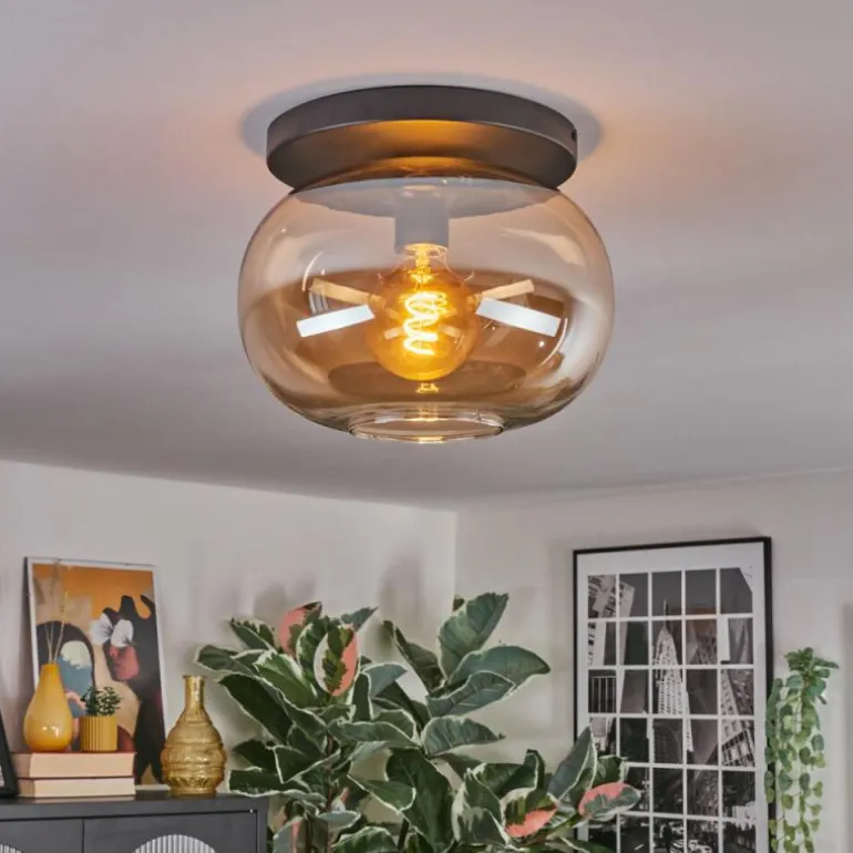 Apedo Plafonnier, Boule lumineuse Ambre, 1 lumière