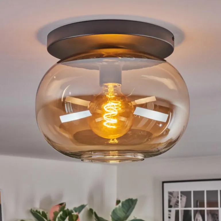 Apedo Plafonnier, Boule lumineuse Ambre, 1 lumière