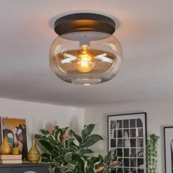 Apedo Plafonnier, Boule lumineuse Ambre, Clair, 1 lumière