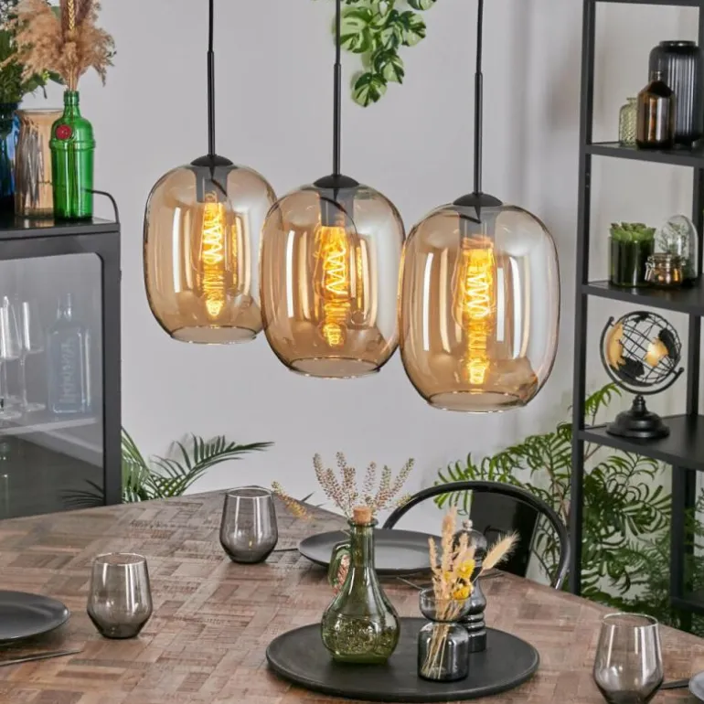 Apedo Suspension Ambre, 3 lumières