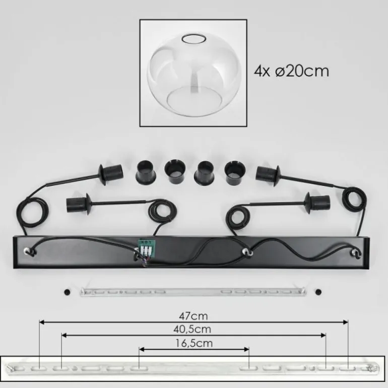 Apedo Suspension Clair, 4 lumières