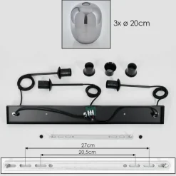 Apedo Suspension Fumé, 3 lumières