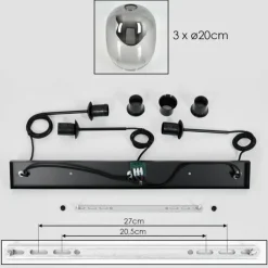 Apedo Suspension, Suspension Clair, Fumé, 3 lumières