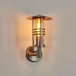 Applique extérieure Forli Acier inoxydable, Transparent, 1 lumière