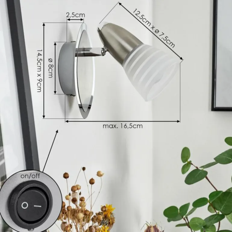 Applique murale Chapod Nickel mat, 1 lumière