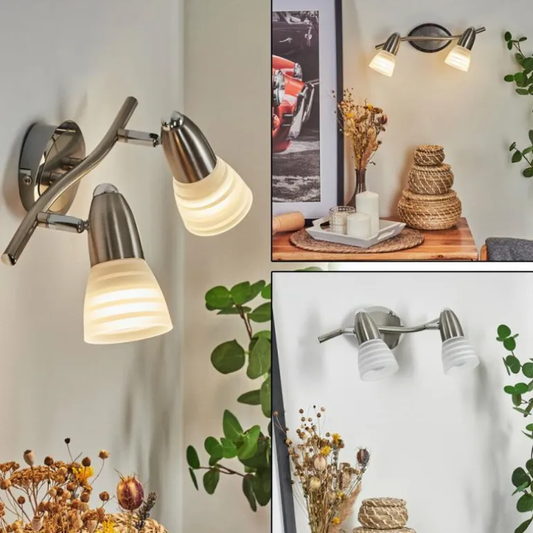Applique murale Chapod Nickel mat, 2 lumières