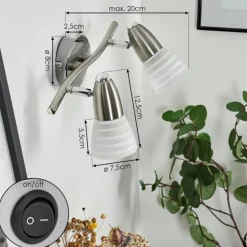 Applique murale Chapod Nickel mat, 2 lumières