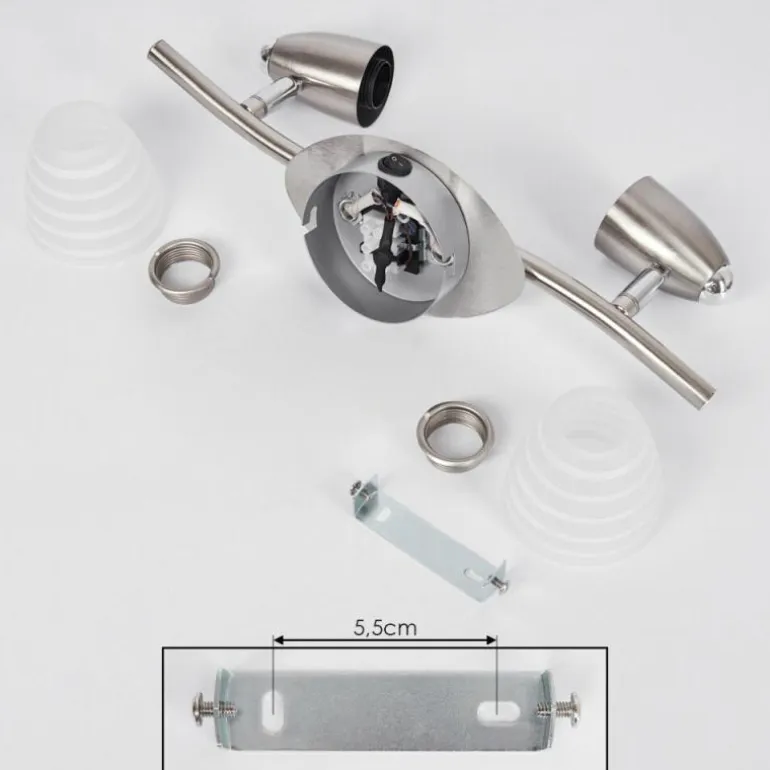 Applique murale Chapod Nickel mat, 2 lumières