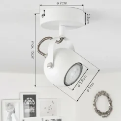 Applique murale Gadmen Chrome, Blanc, 1 lumière