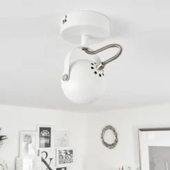 Applique murale Gadmen Chrome, Blanc, 1 lumière