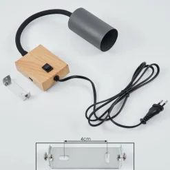 Applique murale Javel Anthracite, Couleur bois, 1 lumière