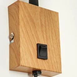 Applique murale Javel Anthracite, Couleur bois, 1 lumière