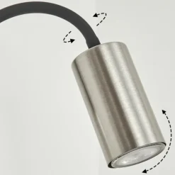 Applique murale Javel Nickel mat, Noir, 1 lumière
